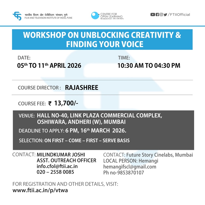 Workshop on Unblocking Creativity &amp; Finding Your Voice in Mumbai (05 - 11 April 2026)