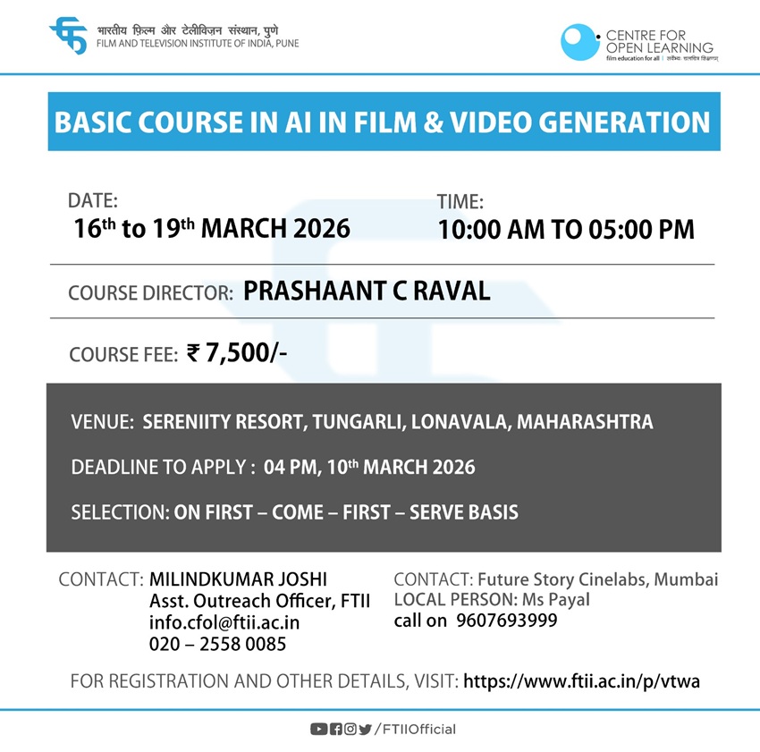 Basic Course in AI in Film &amp; Video Generation in Lonavala (16 - 19 March 2026 )